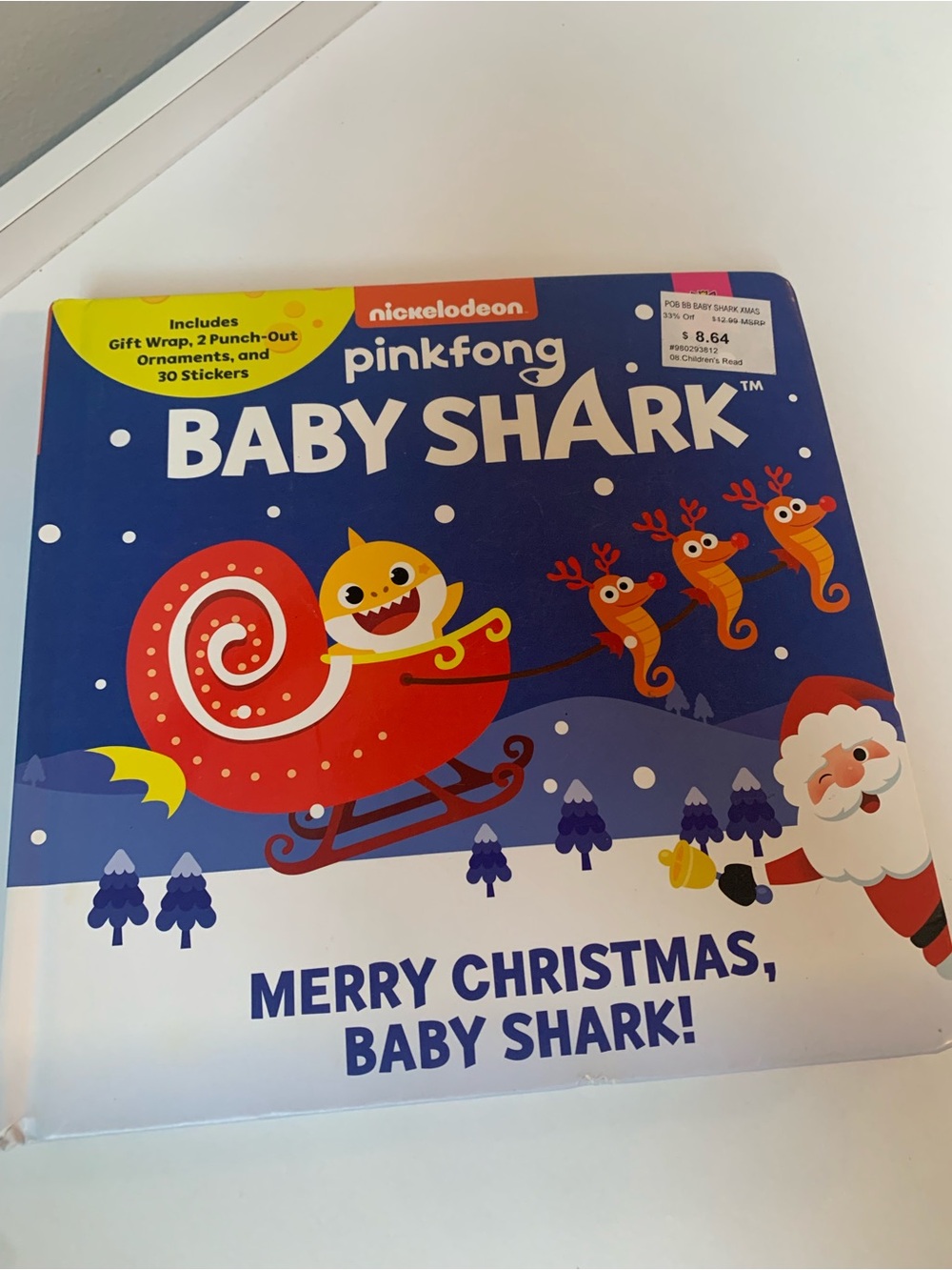 Nickelodeon Pinkfong Baby Shark Merry Christmas Kids Book - Blue/Red